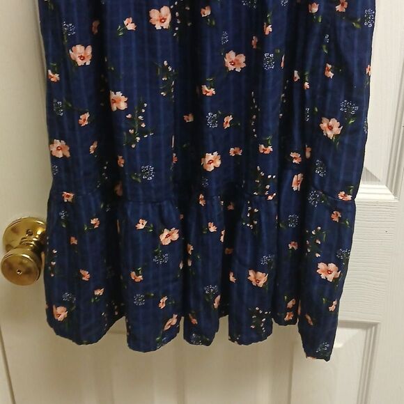 OLD NAVY Womens Summer Dress, Blue/Pink Floral, On/Off Shoulder, Size S - Picture 4 of 10